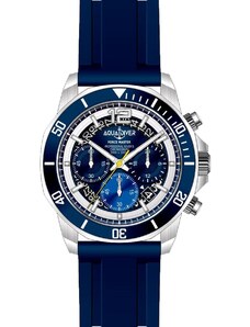AQUADIVER Force Master Chronograph - SS23086G12, Silver case with Blue Rubber Strap