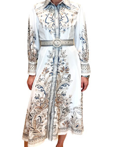 Finery Γυναικείο φόρεμα - στάμπα λουλουδιών - polyester ελαφρώς φαρδιά γραμμή