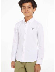 Παιδικό πουκάμισο Tommy Hilfiger χρώμα: άσπρο