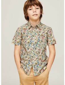 Παιδικό πουκάμισο Tommy Hilfiger χρώμα: μπεζ
