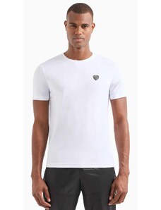 EA7 Emporio Armani T-shirt κανονική γραμμή λευκό βισκόζη