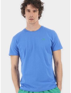 La Martina T-shirt κανονική γραμμή γαλάζιο βαμβακερό