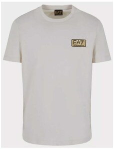 EA7 Emporio Armani T-shirt κανονική γραμμή μπεζ βαμβακερό