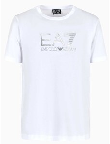 EA7 Emporio Armani T-shirt κανονική γραμμή λευκό βαμβακερό