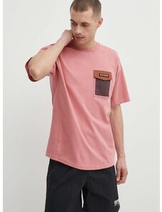 Βαμβακερό μπλουζάκι Columbia Painted Peak ανδρικό, χρώμα: ροζ, 2074481