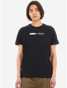 La Martina T-shirt κανονική γραμμή μαύρο βαμβακερό