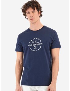 La Martina T-shirt κανονική γραμμή μπλε σκούρο βαμβακερό