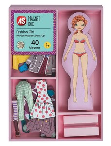 AS Company AS Magnet Box Fashion Girl Dress-Up 40 Εκπαιδευτικοί Ξύλινοι Μαγνήτες Για 3+ Χρονών