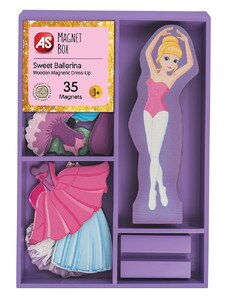 AS Company AS Magnet Box Sweet Ballerina Dress-Up 35 Εκπαιδευτικοί Ξύλινοι Μαγνήτες Για 3+ Χρονών