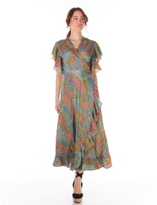 OBI Φόρεμα Γυναικείο με Δέσιμο στο Εμπρός Μέρος - Πράσινο - 004001