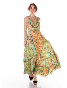 OBI Φόρεμα Γυναικείο με Λεπτή Ράντα - Πορτοκαλί - 009001
