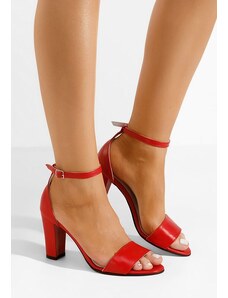 Zapatos Πέδιλα με χοντρο τακουνι Amais κοκκινα