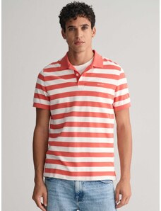 Gant Polo μπλούζα ριγέ κανονική γραμμή sunset pink βαμβακερό