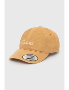 Βαμβακερό καπέλο του μπέιζμπολ Carhartt WIP Delray Cap χρώμα: μπεζ, I031638.25TXX