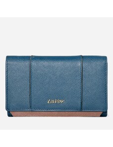 Δερμάτινο γυναικείο πορτοφόλι Μεσαίου μεγέθους Lavor 1-5983-Μπλε