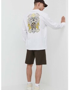 Βαμβακερή μπλούζα με μακριά μανίκια Volcom χρώμα: άσπρο