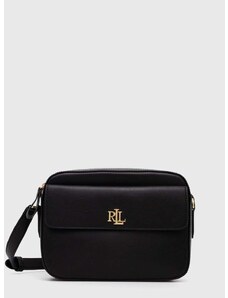 Δερμάτινη τσάντα Lauren Ralph Lauren χρώμα: μαύρο, 431926645