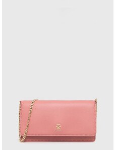 Τσάντα Tommy Hilfiger χρώμα: ροζ, AW0AW16109