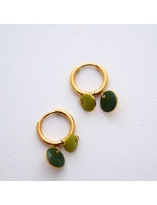 jewels4u Κρικάκια με σμαλτο σε αποχρώσεις του πράσινου - JWLS11910