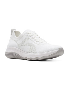 Clarks Circuit Tie White Knit Ανατομικά Sneakers Λευκά (26174948)