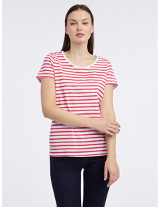 Orsay White-Red Women Striped T-Shirt - Women