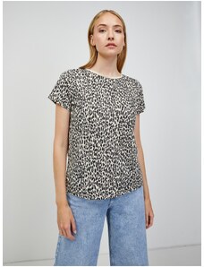 Μπεζ T-shirt με ζωικό μοτίβο ORSAY - Γυναικεία
