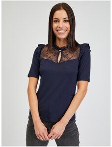 Orsay Σκούρο μπλε γυναικείο T-shirt με δαντέλα - Γυναικεία