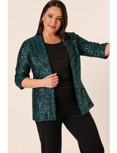 By Saygı Inner Lined Plus Size Puffy Jacket with Shawl Collar