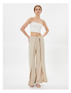 Koton Wide Leg Trousers Covered Lacing Detail Elastic Waist