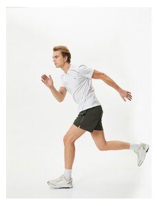 Koton Short Sports Shorts with Elastic Waist Slogan Printed Pockets