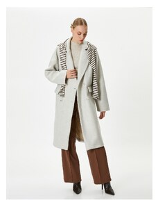 Koton Oversize Cashmere Coat Double Breasted Buttoned with Flap Pockets