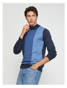 Koton Color Blocked Sweater Half Turtleneck
