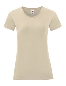 Beige Iconic women's t-shirt in combed cotton Fruit of the Loom