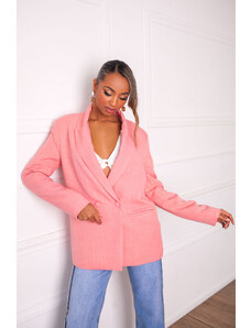 Joy Fashion House Azeil σακάκι με όψη λινού peach