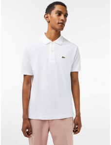 Lacoste Polo μπλούζα κανονική γραμμή λευκό βαμβακερό