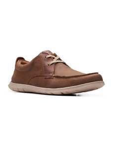 Clarks Flexway Lace D.Tan Leather Ανδρικά Ανατομικά Δερμάτινα Casual Ταμπά (26176950)
