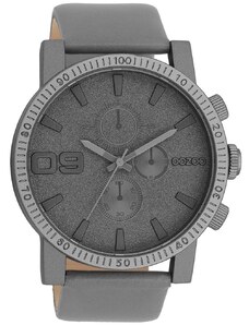 OOZOO Timepieces - C11312, Grey case with Grey Leather Strap