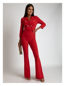 FASARDI Red jumpsuit with wide legs