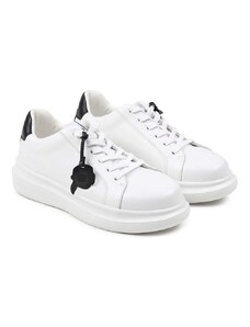 Παιδικά δερμάτινα αθλητικά παπούτσια Karl Lagerfeld χρώμα: άσπρο