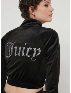 Βελούδινη μπλούζα Juicy Couture χρώμα: μαύρο
