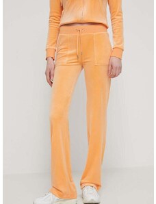 Βελούδινο παντελόνι φόρμας Juicy Couture χρώμα: πορτοκαλί