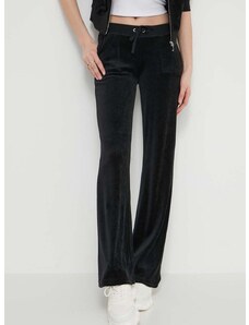 Βελούδινο παντελόνι φόρμας Juicy Couture χρώμα: μαύρο