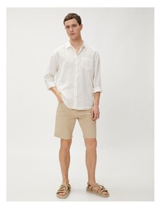 Koton Basic Gabardine Shorts with Five Pockets Detailed and Buttoned Cotton