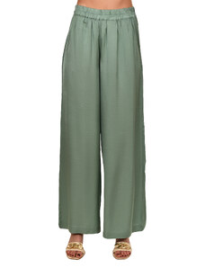 AGGEL KNITWEAR Aggel Satin Relaxed Fit Trousers-Teal