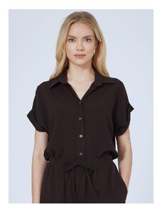 Celestino Κοντομάνικο πουκάμισο με γυριστό μανίκι μαυρο για Γυναίκα