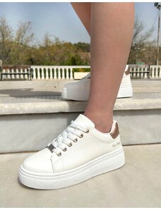 INSHOES Δίσολα sneakers με μεταλλικές λεπτομέρειες Λευκό/Σαμπανί