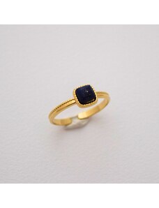 jewels4u Λεπτό δαχτυλίδι με φυσική πέτρα lapis lazuli - JWLS11913