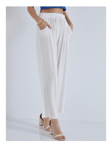 Celestino Βαμβακερή παντελόνα λευκο για Γυναίκα