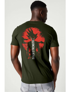 UnitedKind Saiyan Inner Strength, T-Shirt σε χακί χρώμα