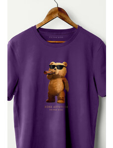 UnitedKind The Boss Teddy, T-Shirt σε μωβ χρώμα